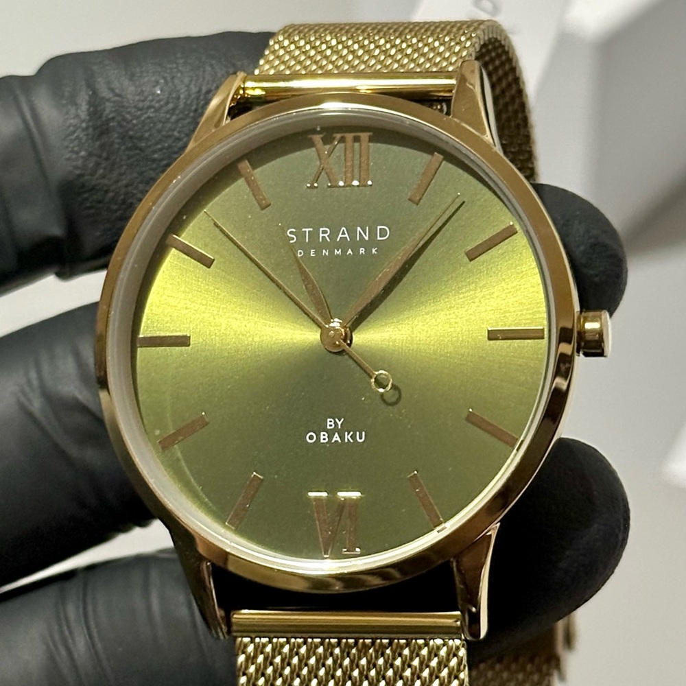 Strand By Obaku Classic S747GXGEMG-DNO Green Dial Gold-Tone Men’s 42mm Watch